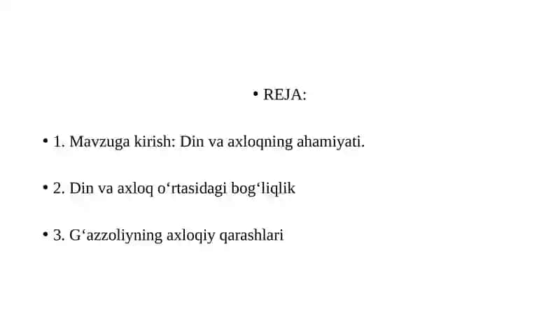 G‘azzoliyning Tavba asari asosida "Din va axloq" 2