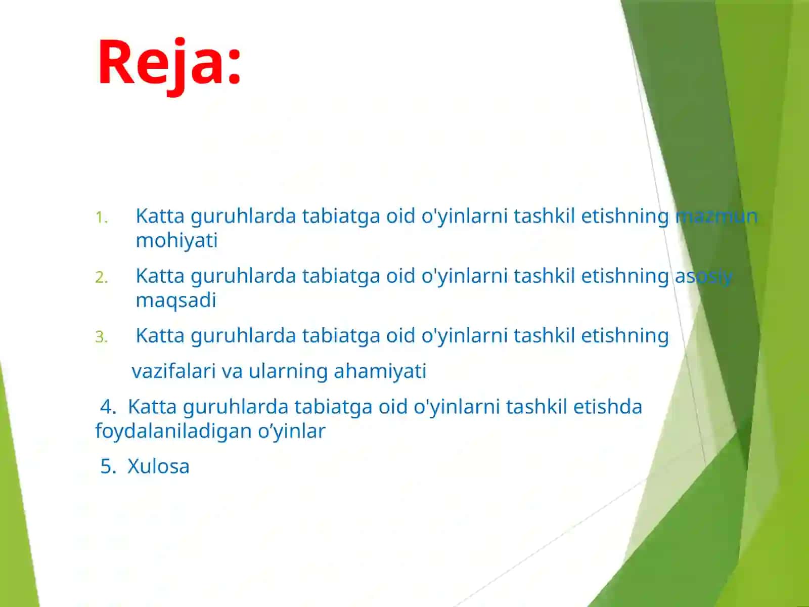 Kattaguruhlardagi tabiatga oid o'yinlarni tashkiletishning mashg'ulot ishlanmalari 2
