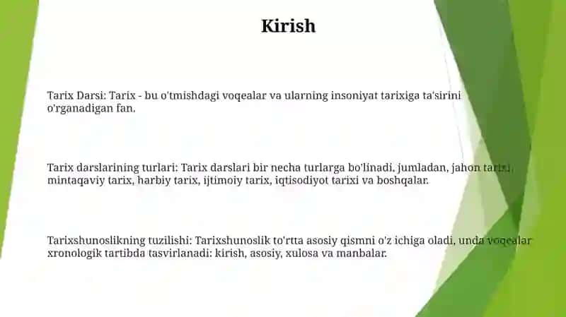 Tarix Darsi Turlari Va Tuzilishi 2