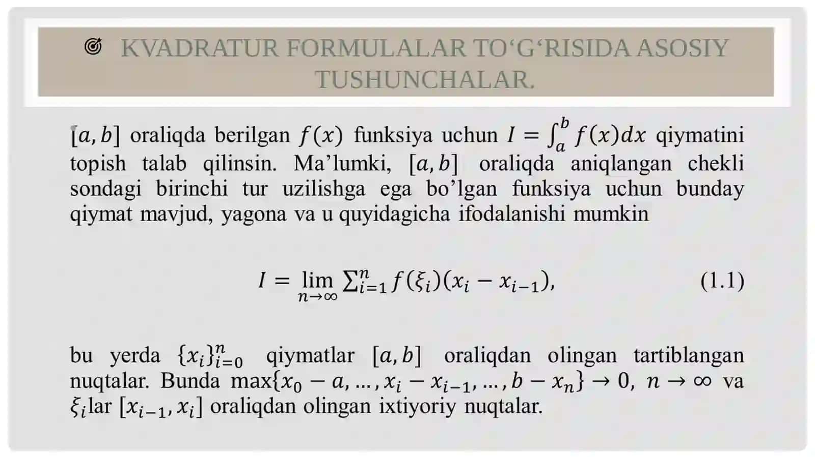 Optimal kvadratur formulalar qurish 2