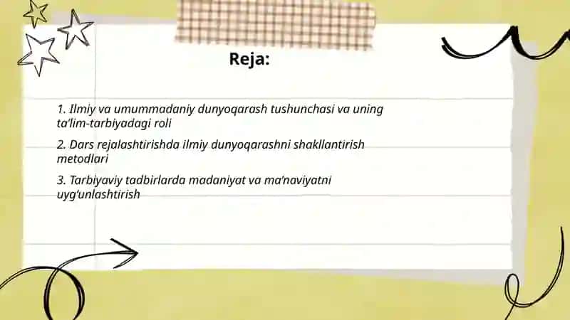Ta’lim-tarbiya jarayonida ilmiy va umummadaniy dunyoqarashni shakllantirish 2