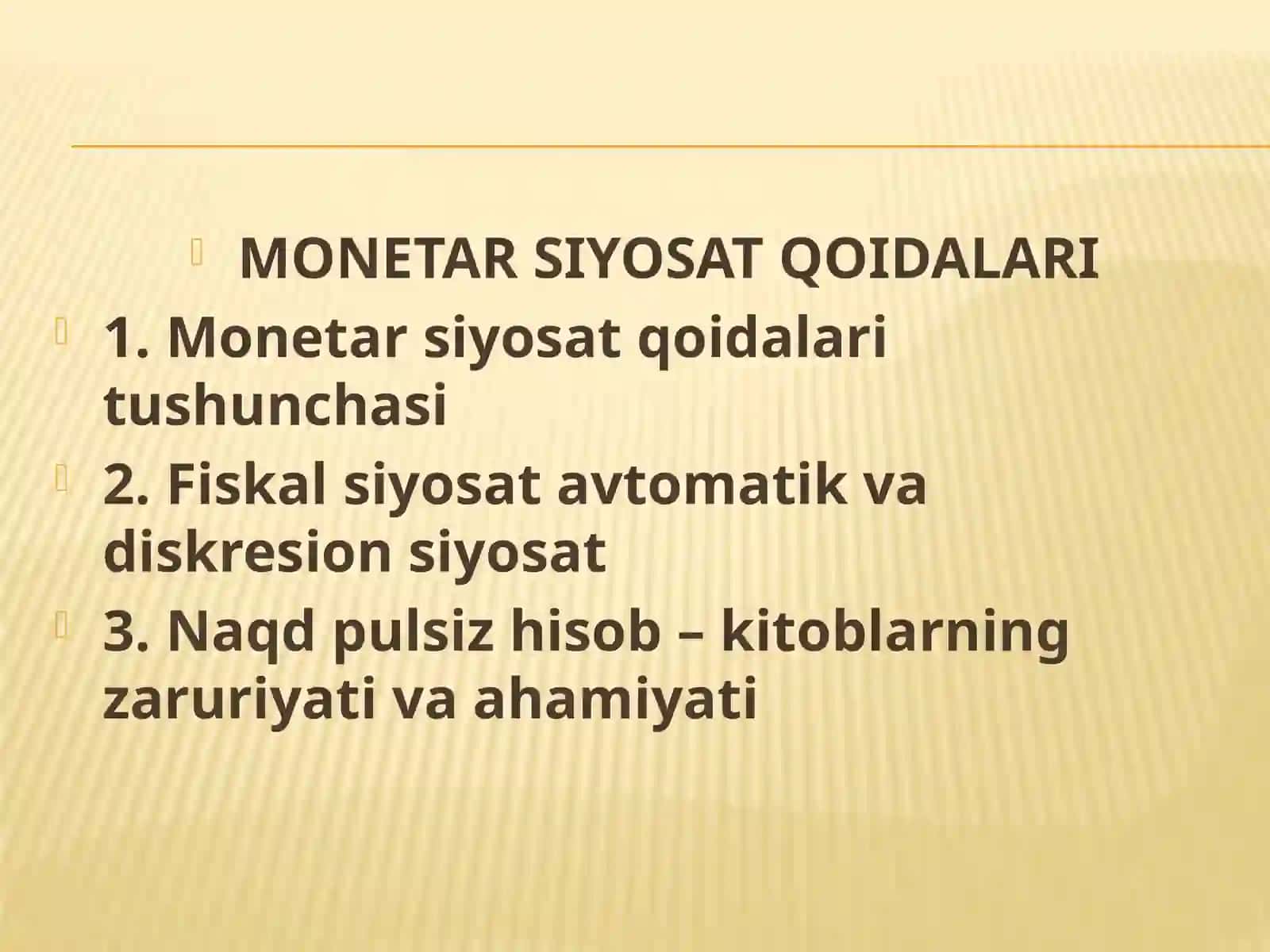 Monetar siyosat qoidalari 2