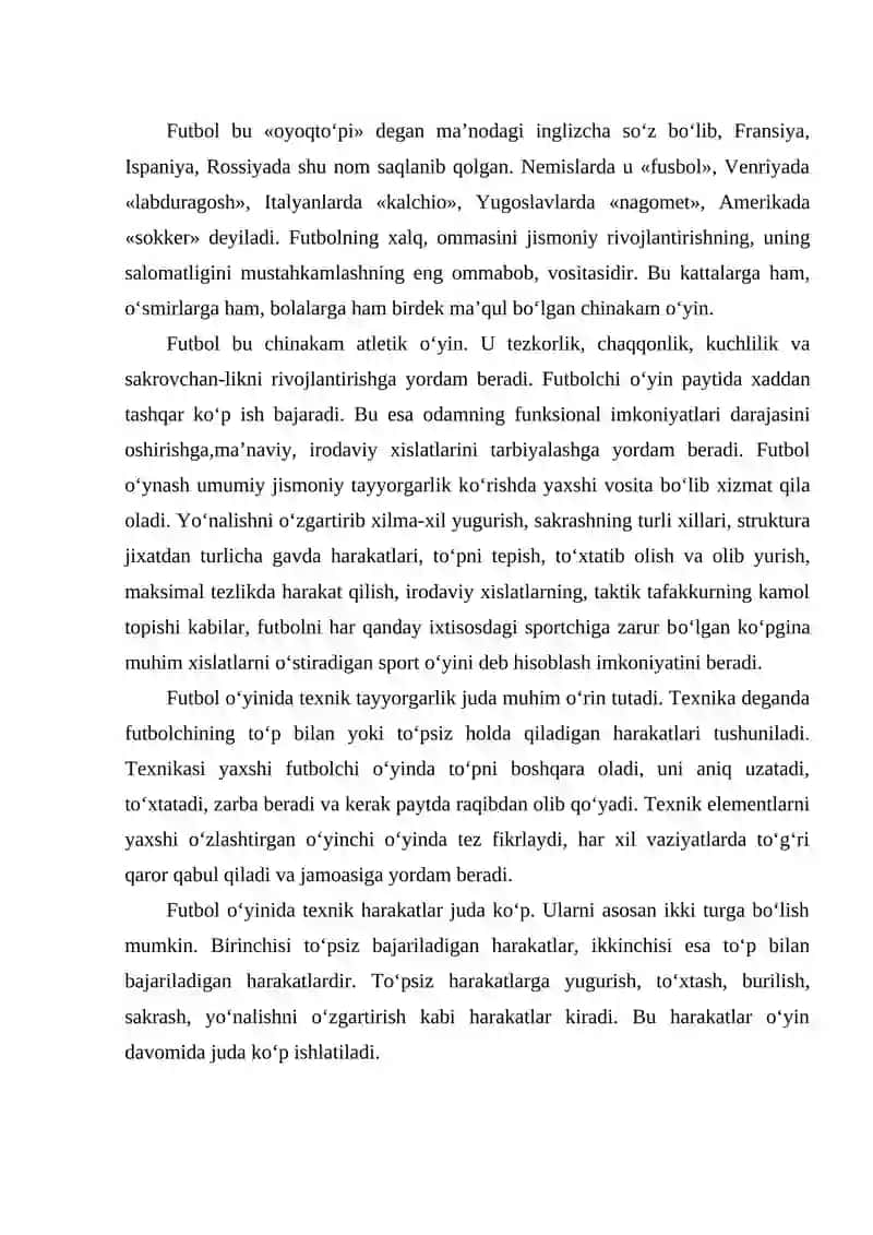 Futbol o‘yini texnikasi 2