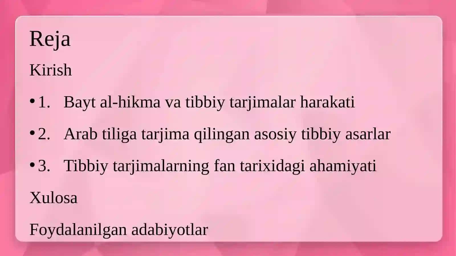 Bayt al-hikmada arab tiliga tarjima qilingan tibbiyotga oid asarlar 2