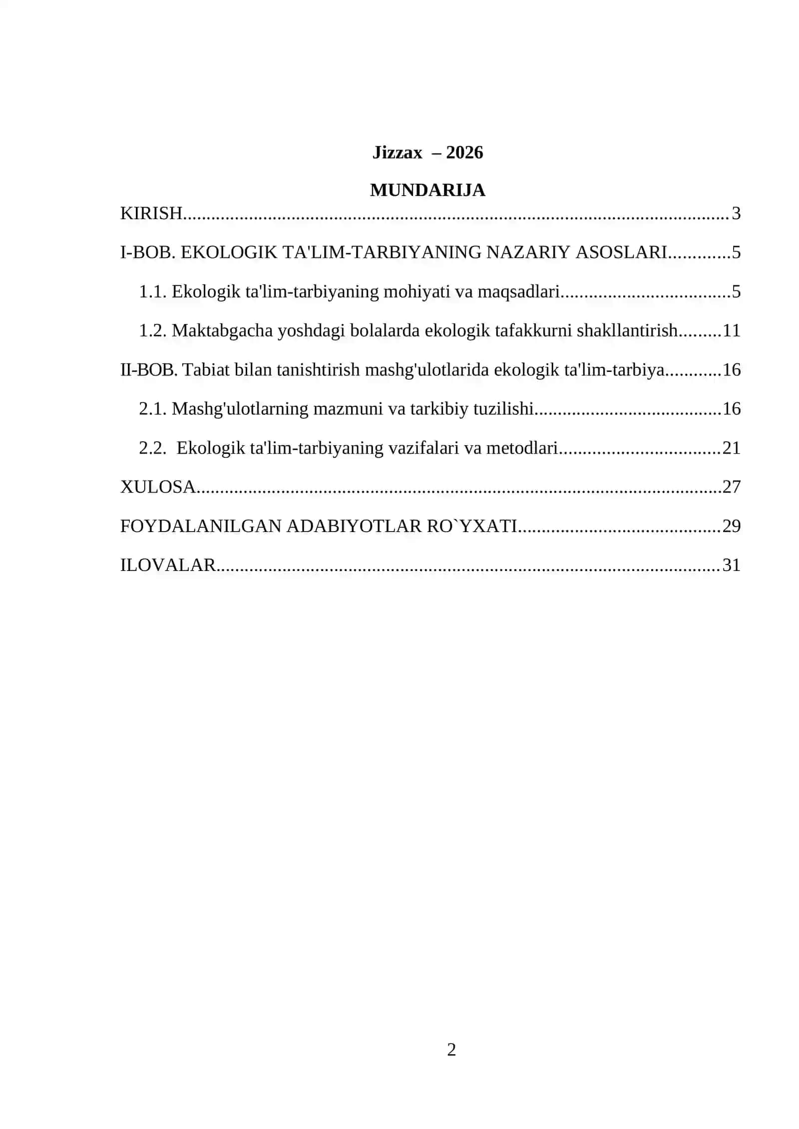 Bolalarni tabiat bilan tanishtirish mashgʻulotlarida ekologik taʼlim- tarbiya mazmuni va vazifalari 2