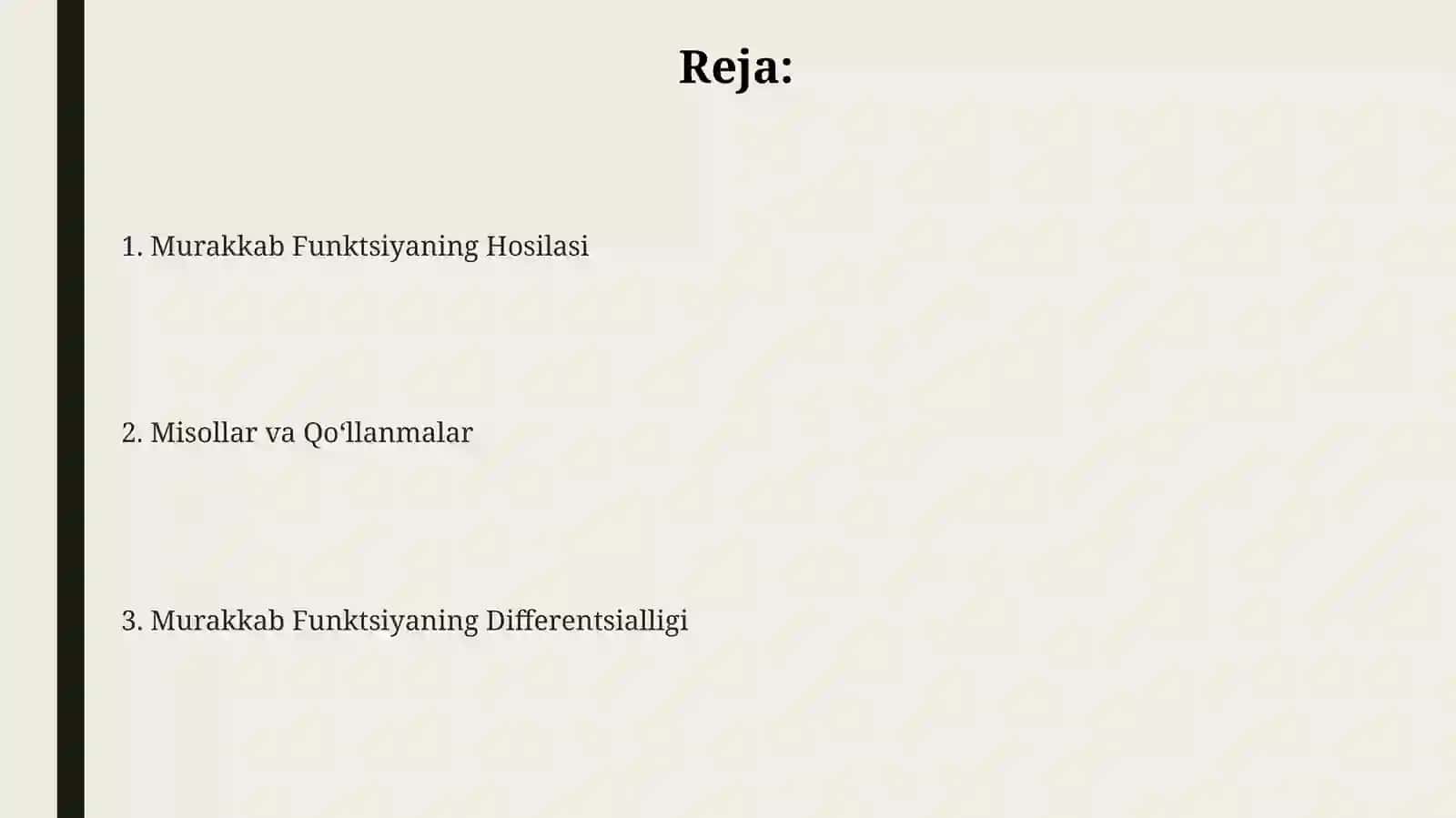 Murakkab Funktsiyaning Differentsialligi 2