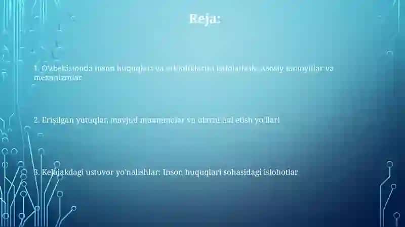 O'zbekistondagi inson huquq va erkinliklarini kafolatlash 2
