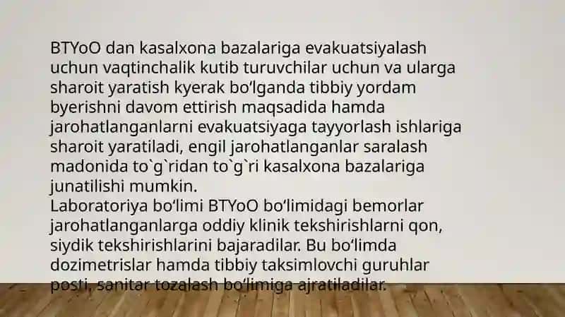 FAVQULOTDA VAZIYAT HAVFI TUG’ILGANDA VA SODIR BO’LGANDA AHOLINI EVAKUATSIYA QILISH 2