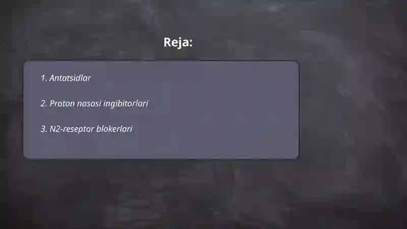 Me'da va o'n ikki barmoq ichak yarasini davolashda qoʻllaniladigan dori vositalar 2