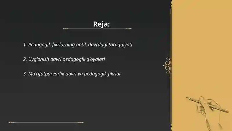 Pedagogik fikrlar taraqqiyoti va tarixiyligi 2