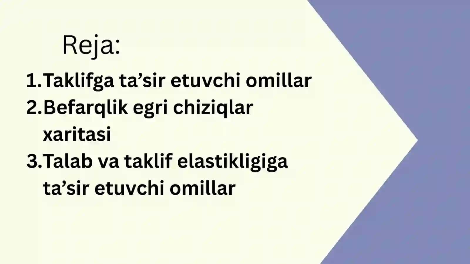 Talab va taklifning shakllanishi hamda elastiklik omillarining iqtisodiy tahlili 2