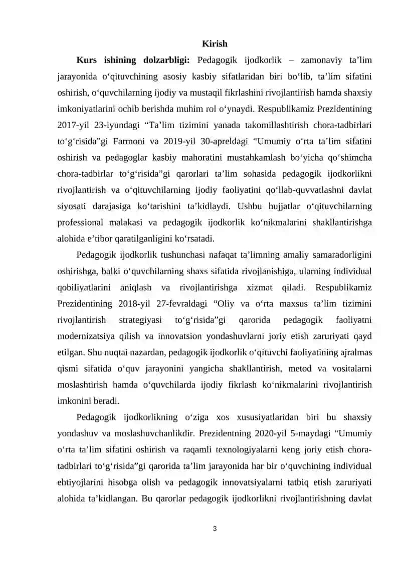 Pedagogik Ijodkorlik va uning o‘ziga xos xususiyatlari 2