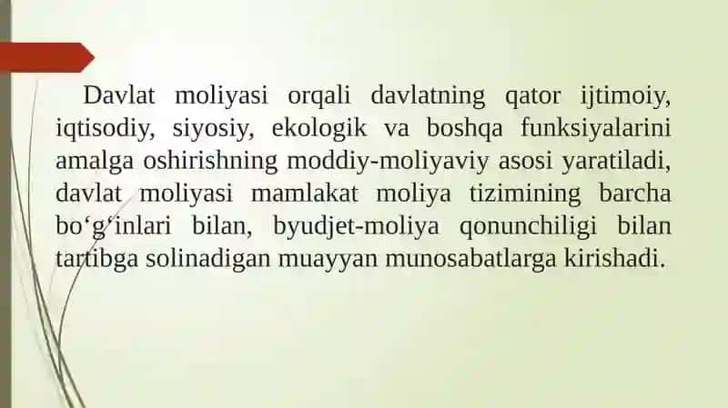 Davlat moliyasi 2