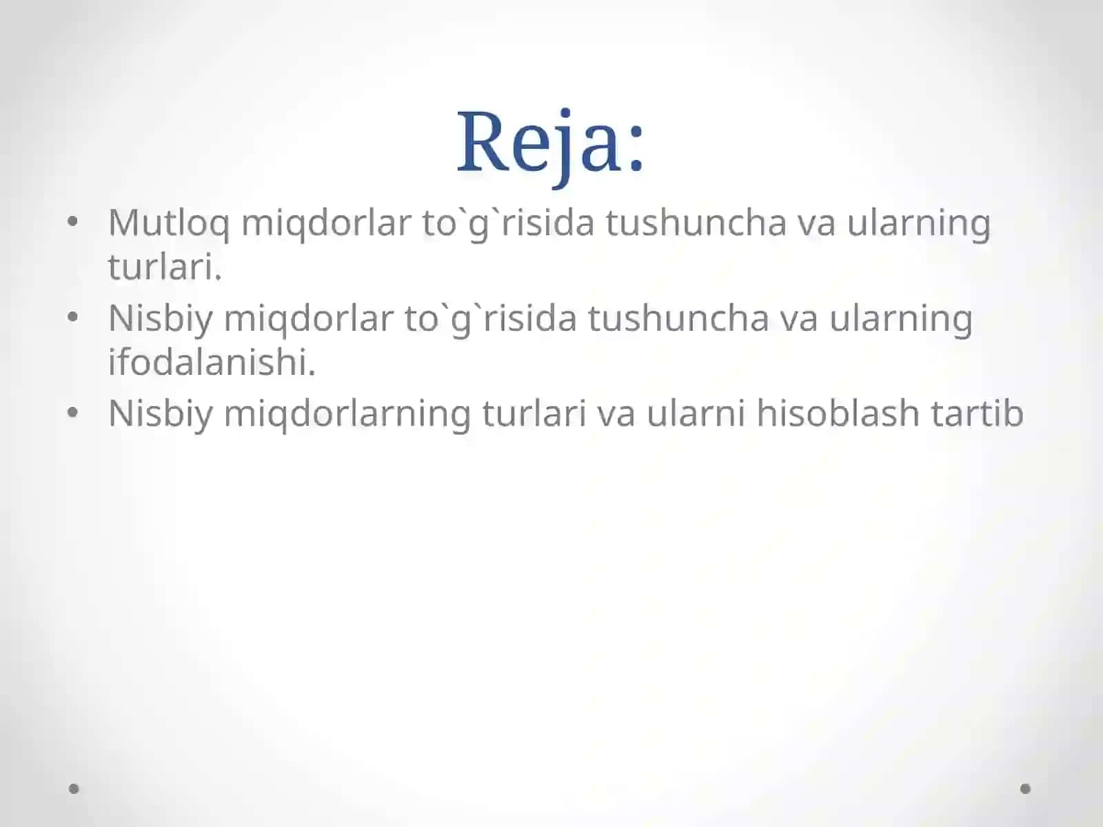 Nisbiy miqdorlar usuli 2