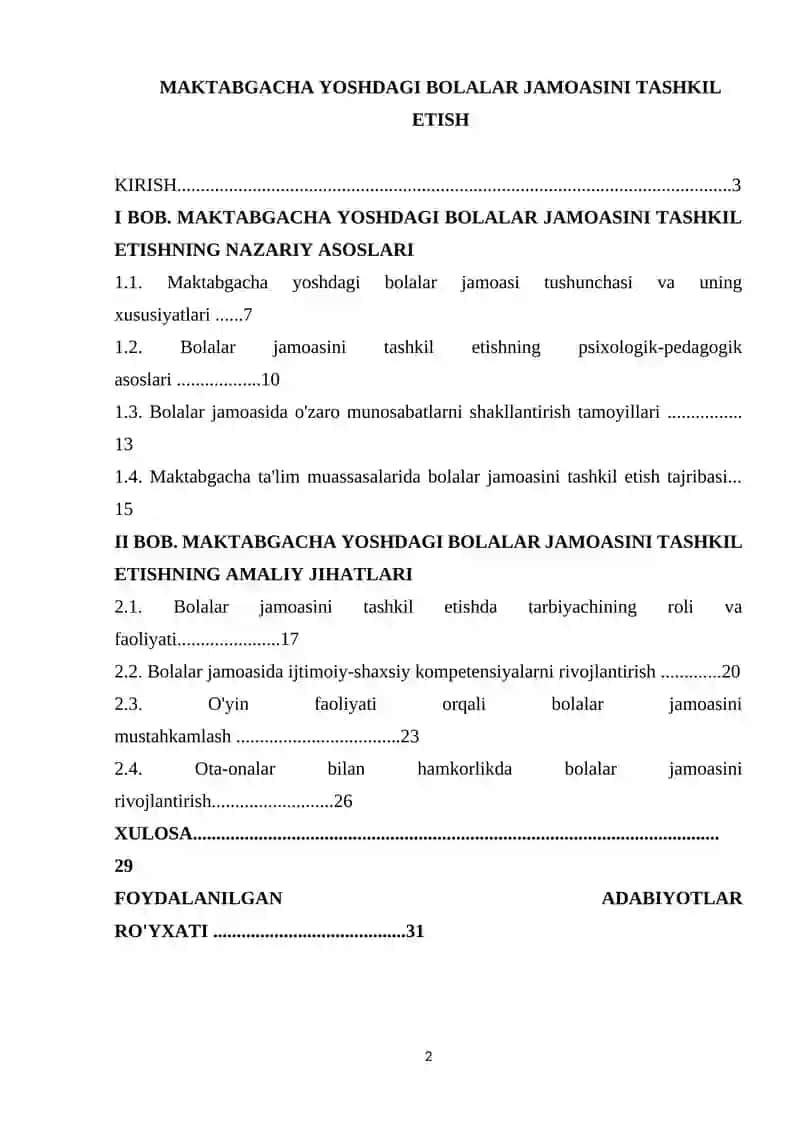 MAKTABGACHA YOSHDAGI BOLALAR JAMOASINI TASHKIL ETISH 2