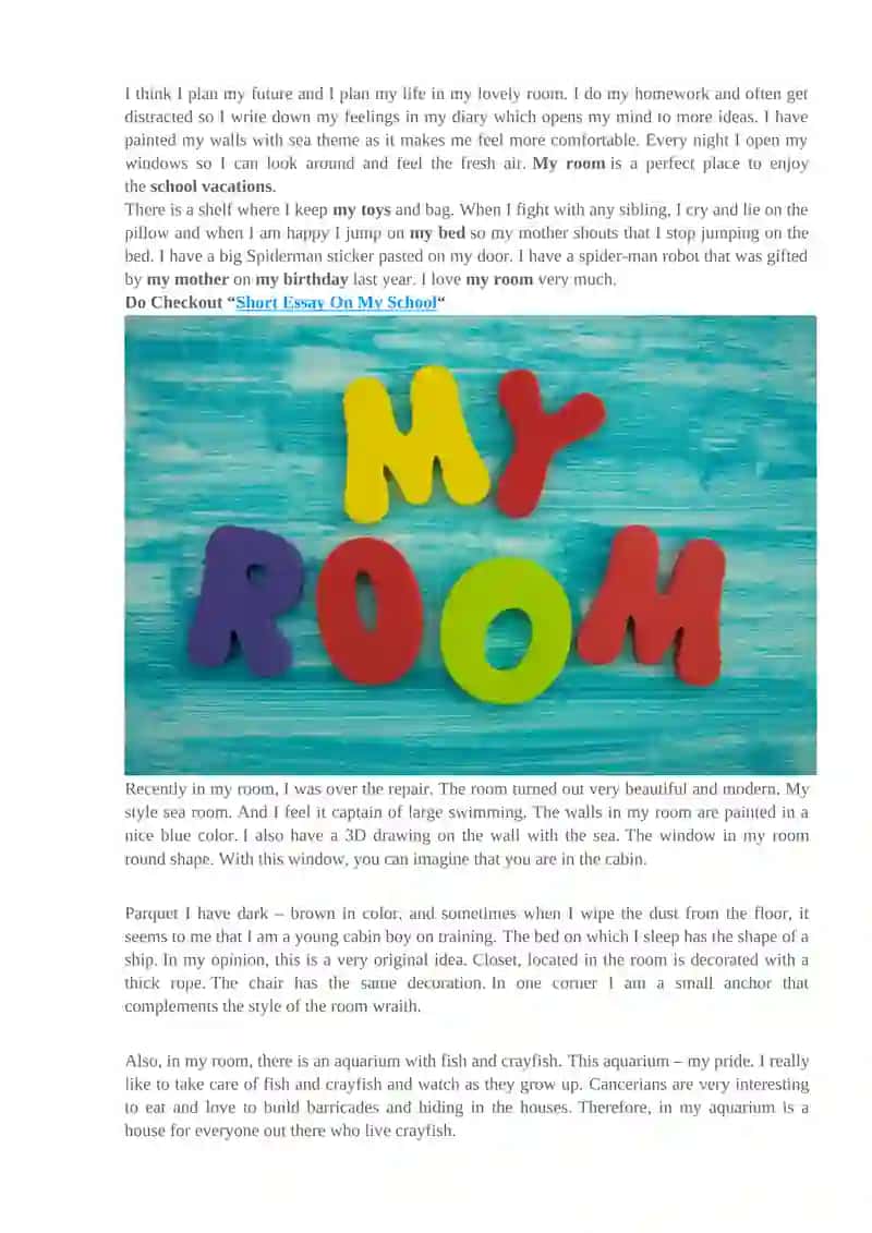 My Room Essay 2