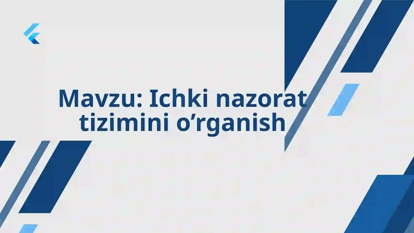 Ichki nazorat tizimini o'rganish 2