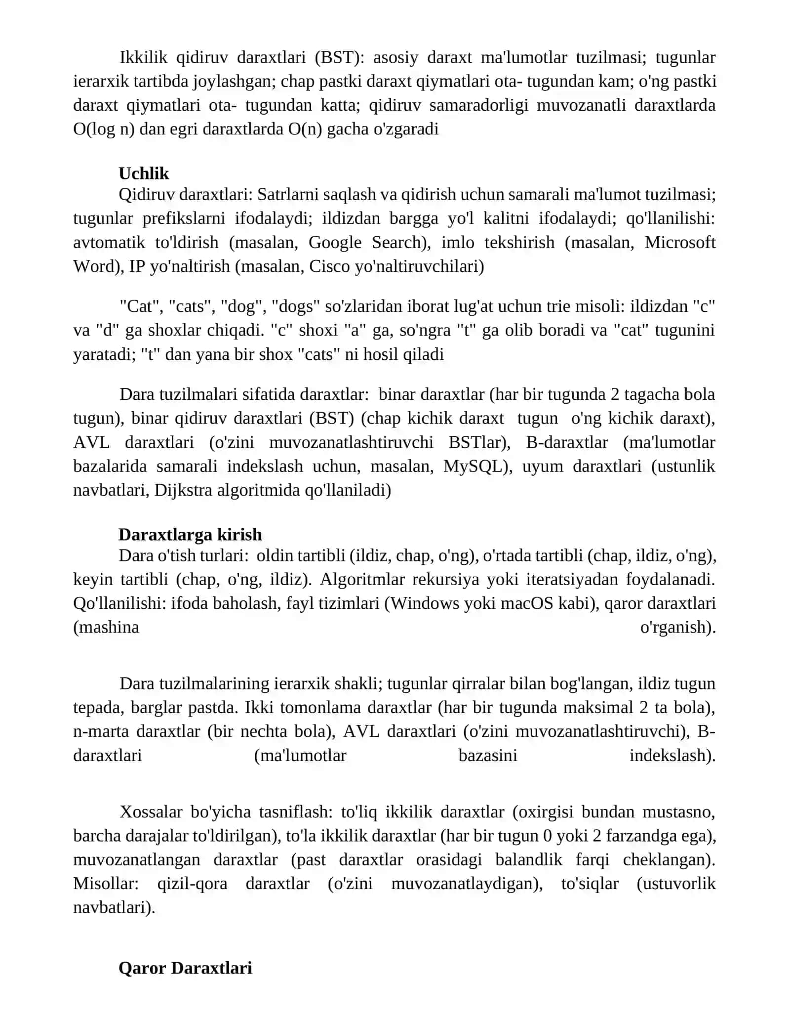 Ma'lumotlar tuzilmasida daraxtlar klassifikatsiyasi (misollar bilan) 2
