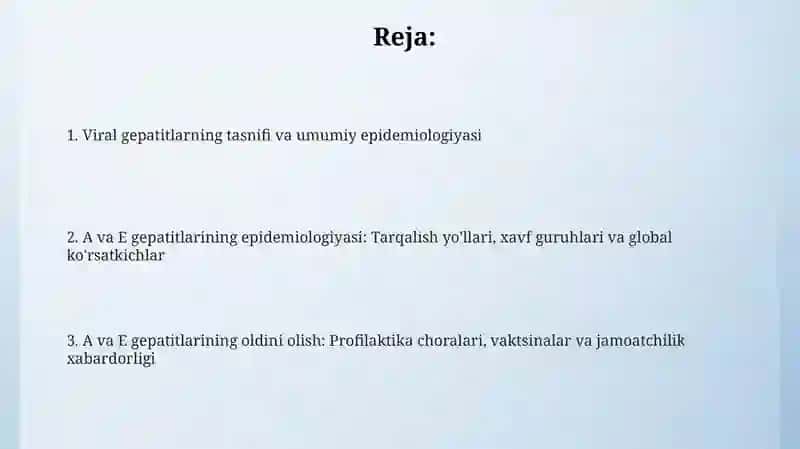 Virusligepatitlartasnifi.GepatitAvaEepidemiologiyasivaprofilaktikasi 2