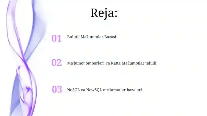 Ma'lumotlar bazalarini boshqarishning zamonaviy usullari 2