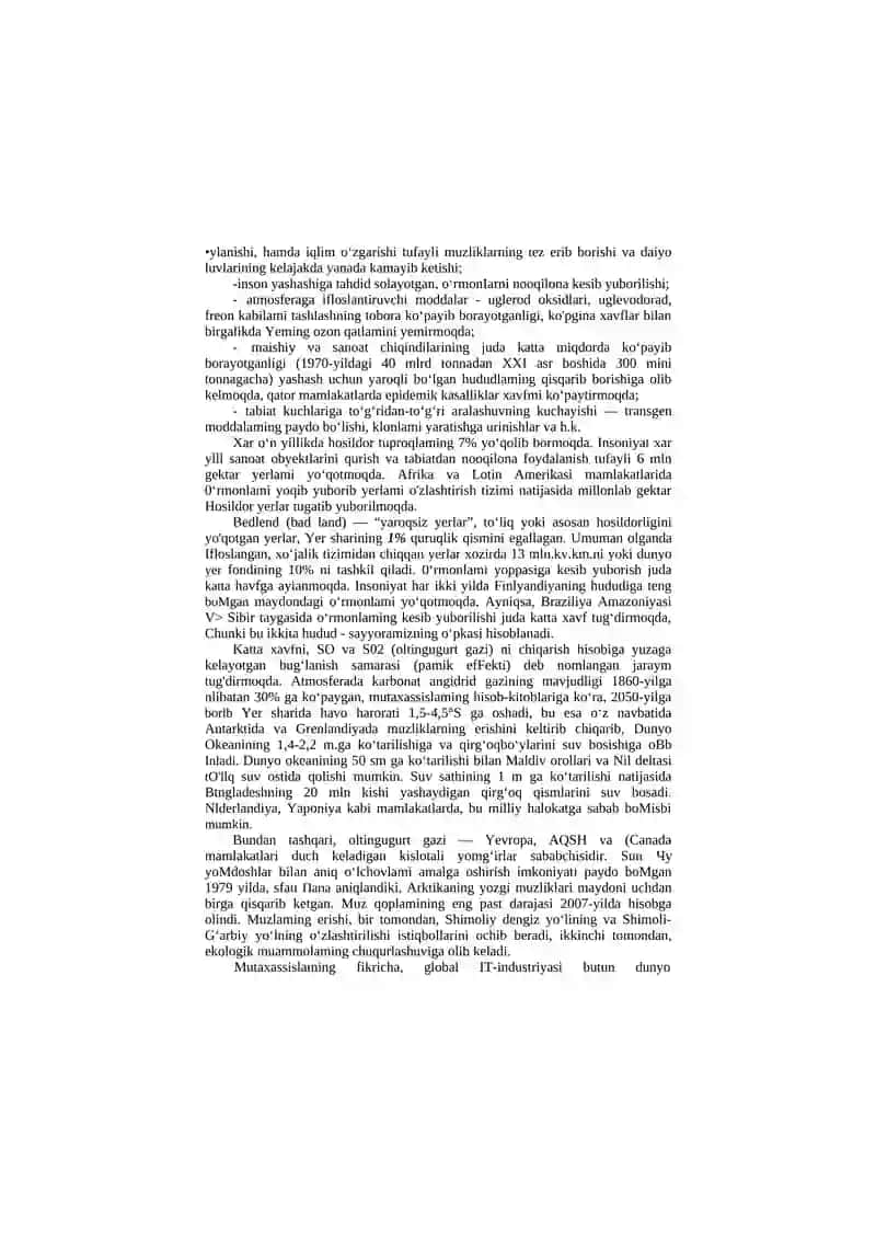MILLIY VA XALQARO IQTISODIY XAVFSIZLIKNING EKOLOGIK OMILLARI 2