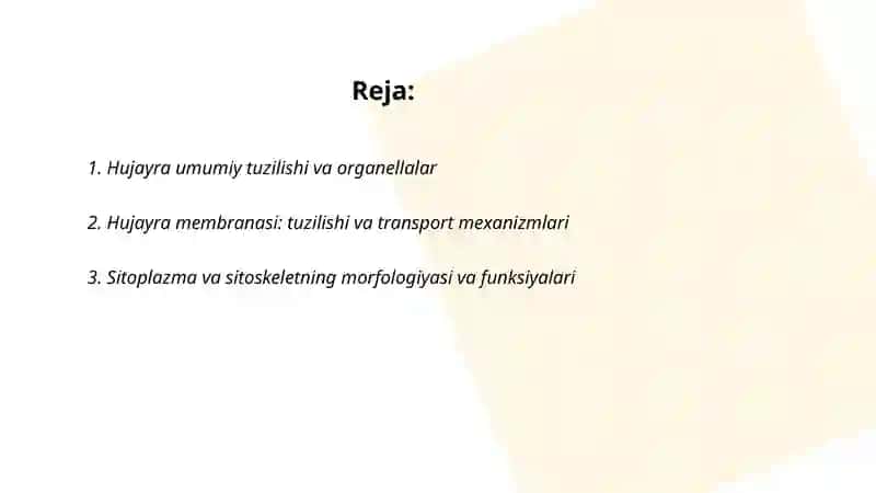 Hujayra tuzilishi va organellalar 2