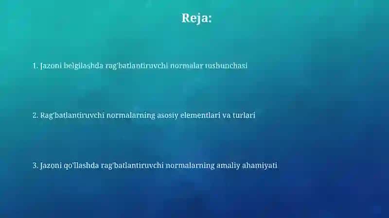 Jazoni belgilashda rag'batlantiruvchi normalar tushunchasi 2