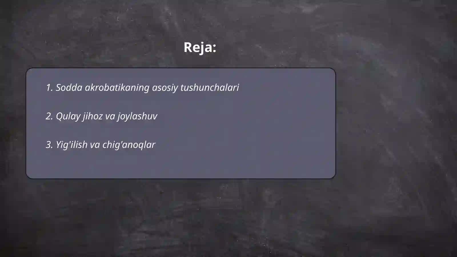 Sodda akrobatik mashqlar 2