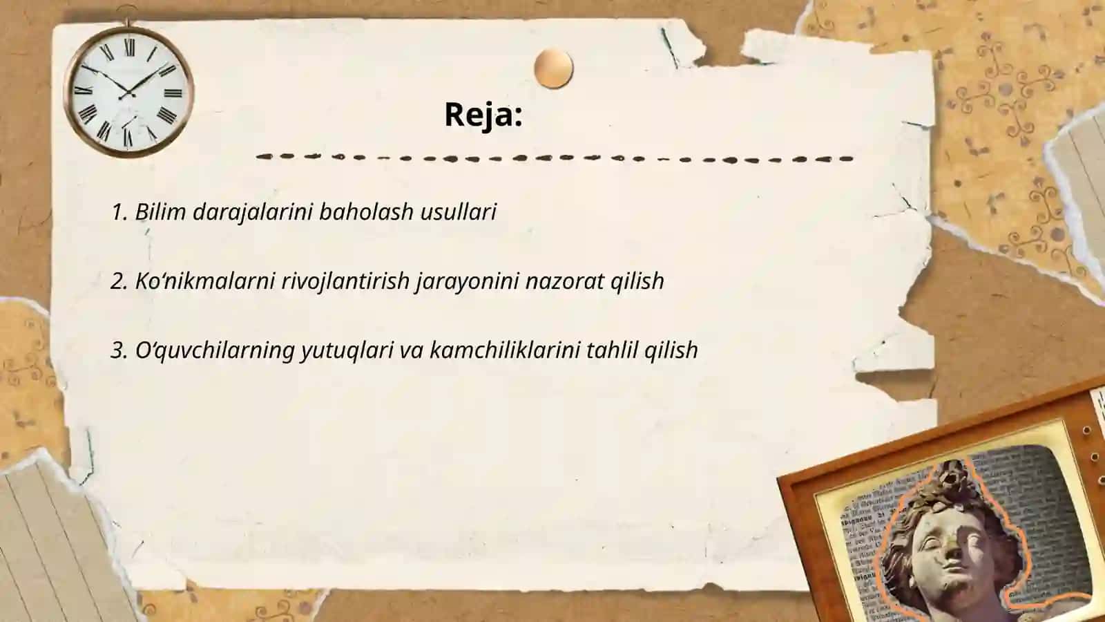 Pedagogik fanlarni o‘qitish jarayonida o‘quvchilarning bilim, ko'nikma va malakalarini tashxis etish 2