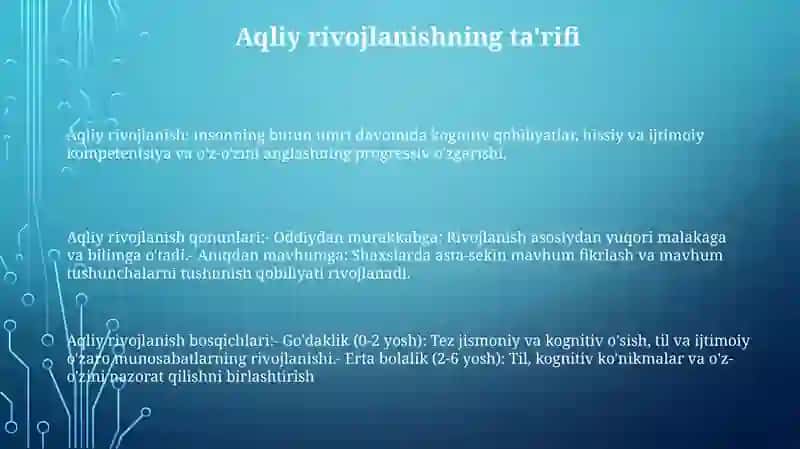 Psixik Rivojlanishning Asosiy Qonuniyatlari 2