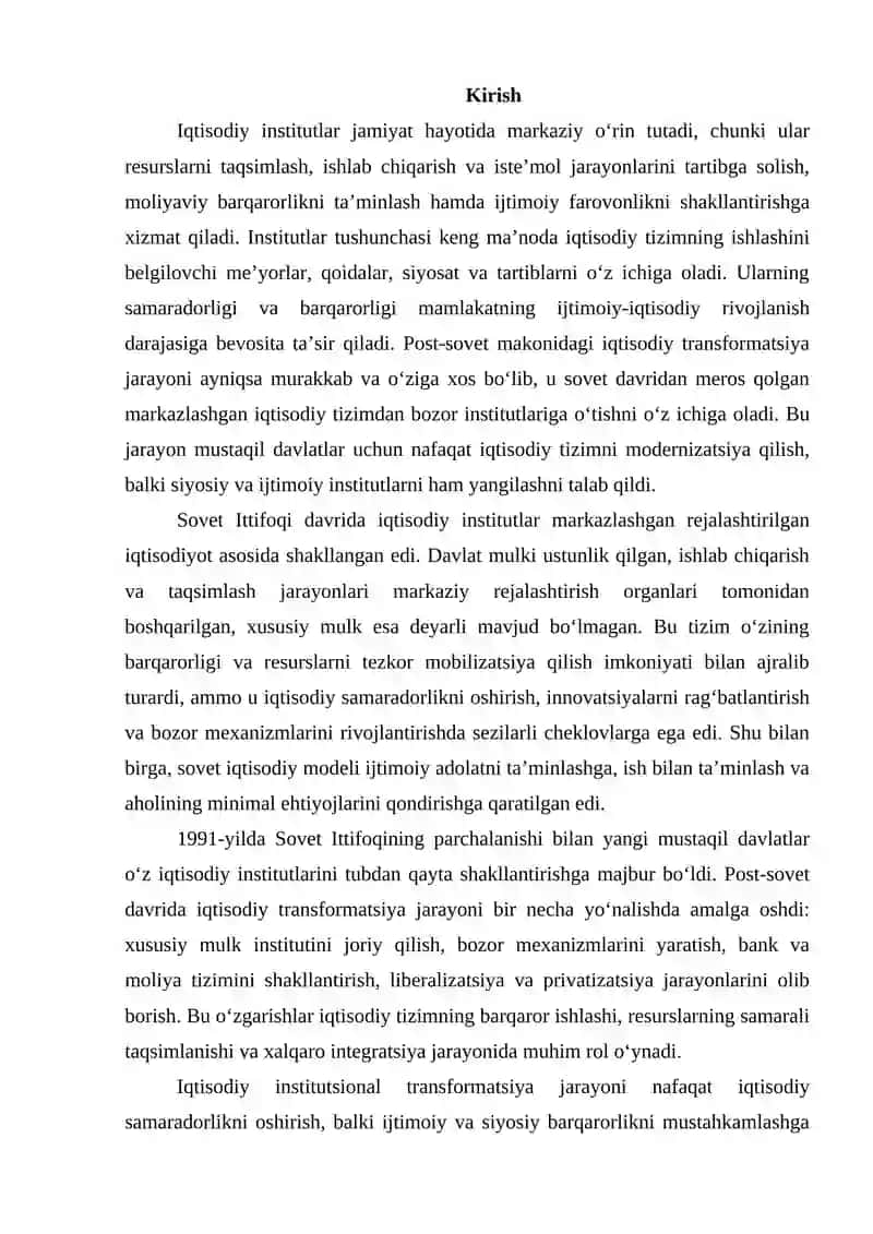 Institutsional transformatsiya va o'zgarish mexanizmlari 2