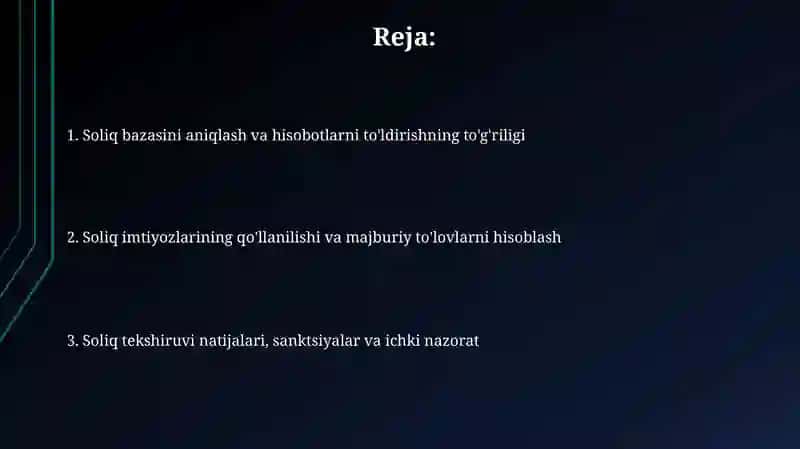 Budjetga soliqlar va majburiy to‘lovlar bo‘yicha hisob-kitoblar auditi 2