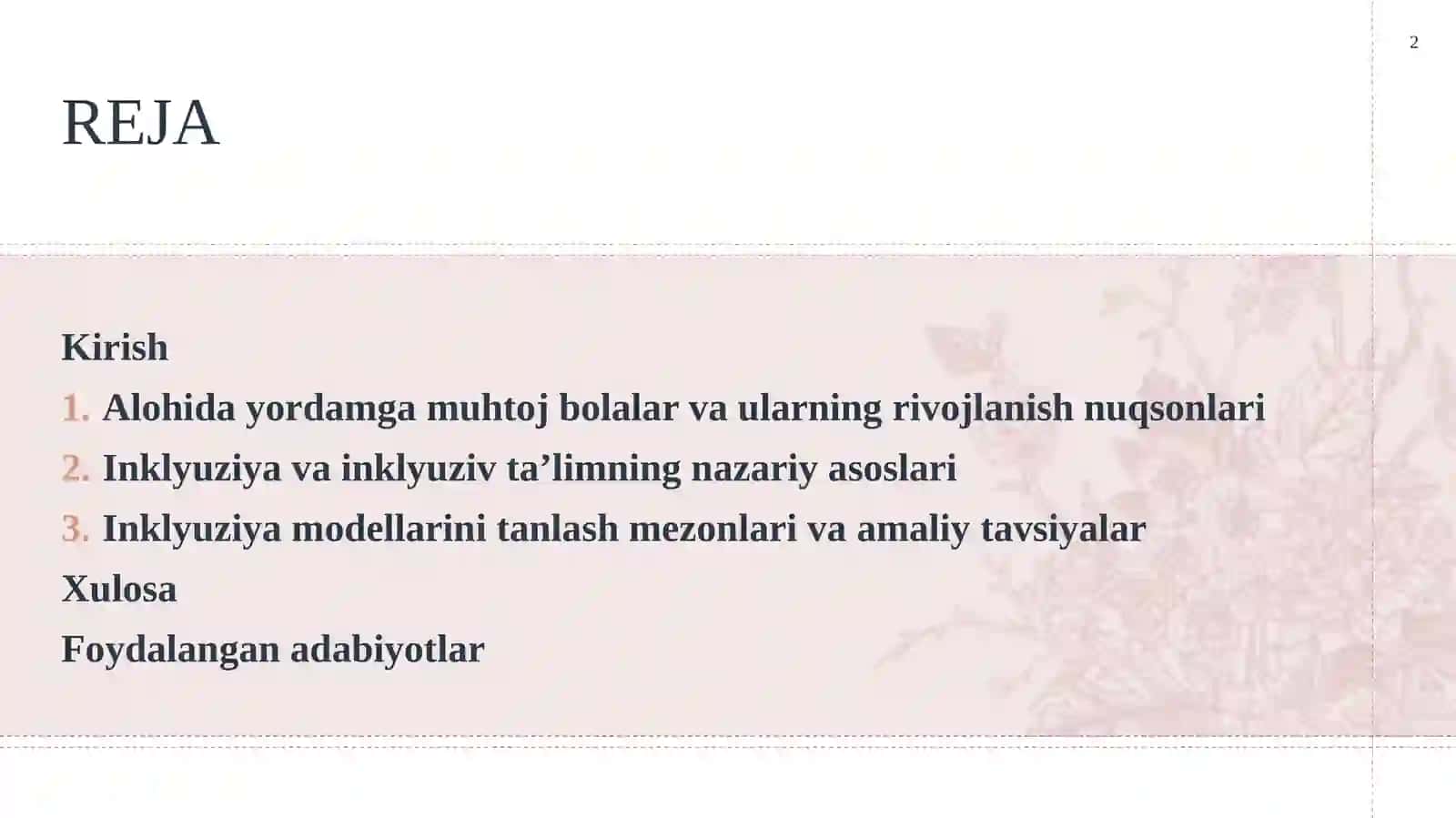 Alohida yordamga muhtoj bolalarda rivojlanishdagi nuqsonining chuqurligi va tuzilishiga qarab inklyuziya modellarini tanlash 2
