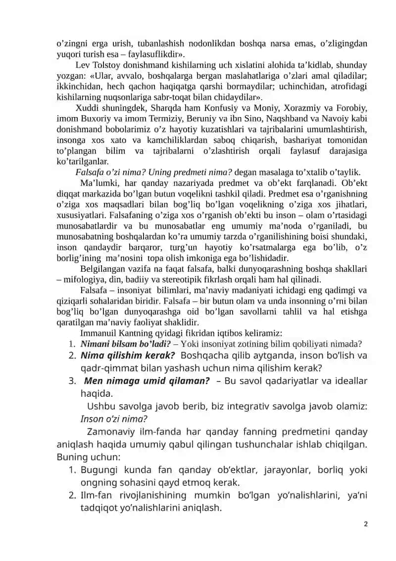 Falsafa faning predmeti, mazmuni va jamiyatdagi roli 2