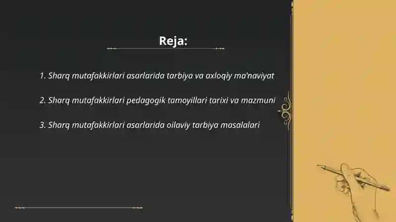 Sharq mutafakkirlari asarlarida tarbiya masalasi 2