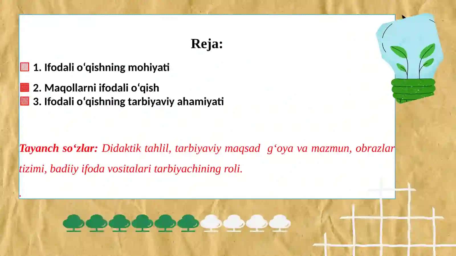Ifodali o‘qish darslarida maqol, tez aytish, topishmoq kabilarni ifodali o‘qish 2
