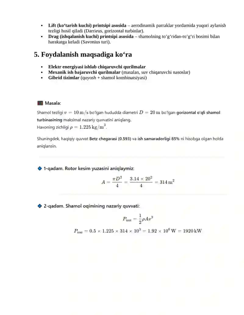 Shamol energetik qurilmalari 2