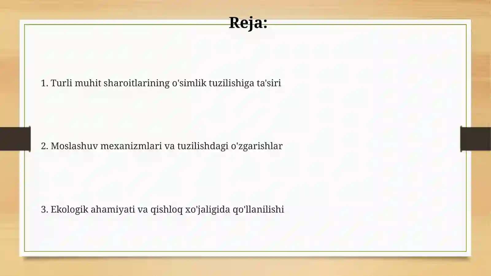 Turli muhit sharoitida oʻsgan oʻsimliklarning tuzilishi 2
