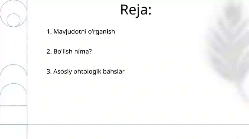 Ontologiya -borliq falsafasi 2