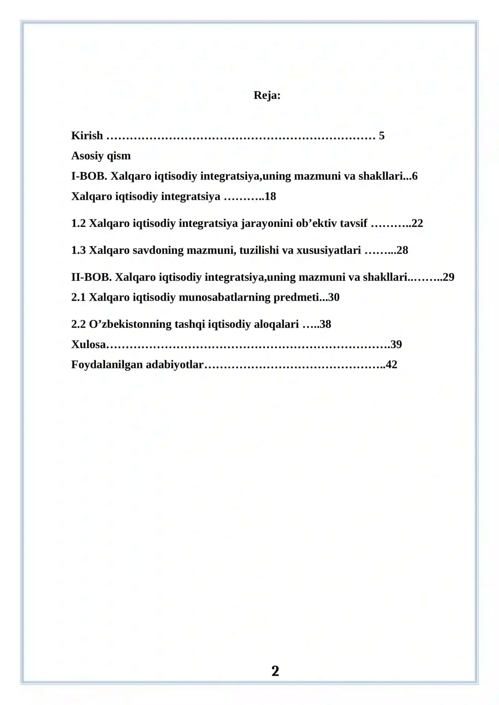 Xalqaro iqtisodiy integratsiya va uning mazmuni va shakllari 2
