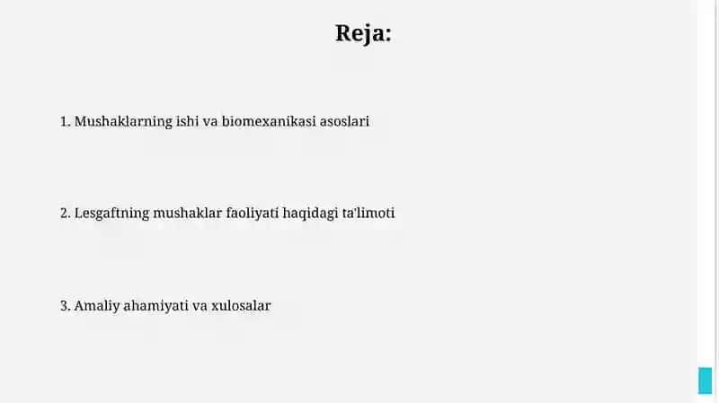 Mushaklarning ishi va biomexanikasi 2