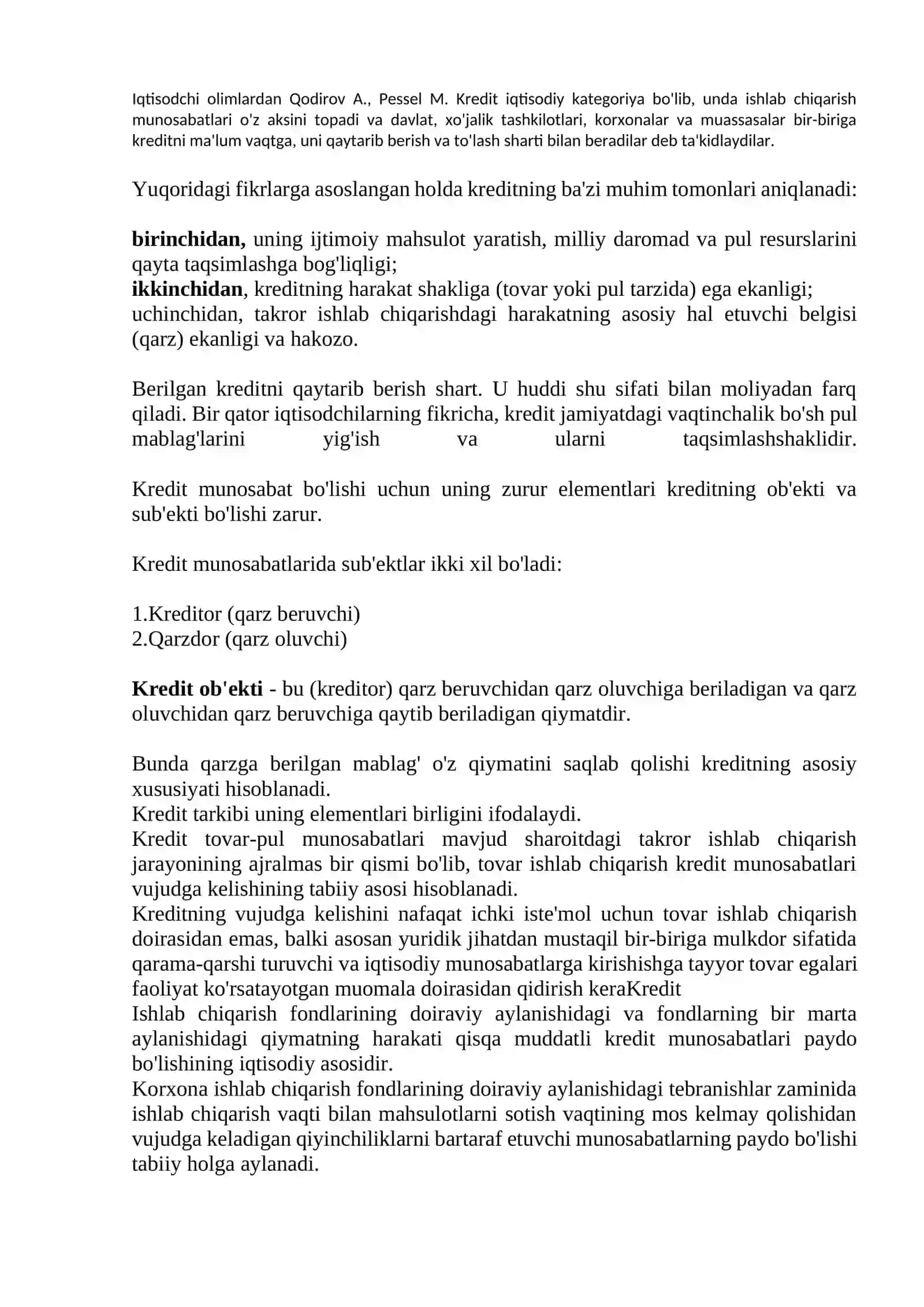 19-mavzu; Kreditning zаrurligi,iqtisodiy moxiyati vа axamiyati 2