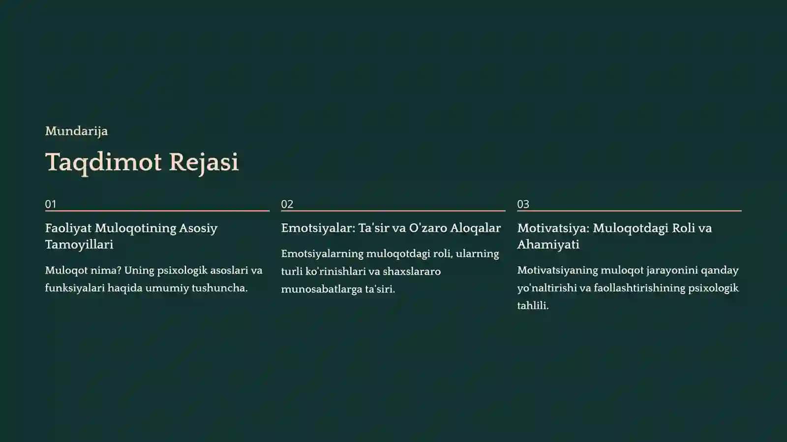 Faoliyat Muloqot Psixologiyasi: Emotsiyalar va Motivatsiyaning O'rni 2