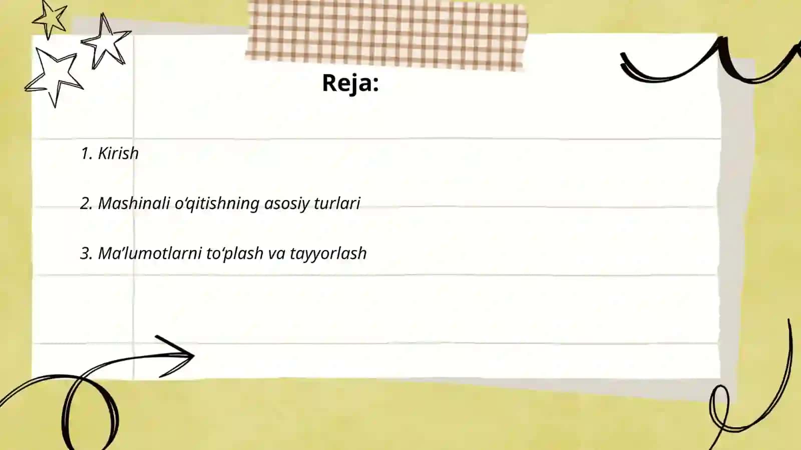Mashinali o'qitishi va ma'lumotlarni intellektual tahlili 2