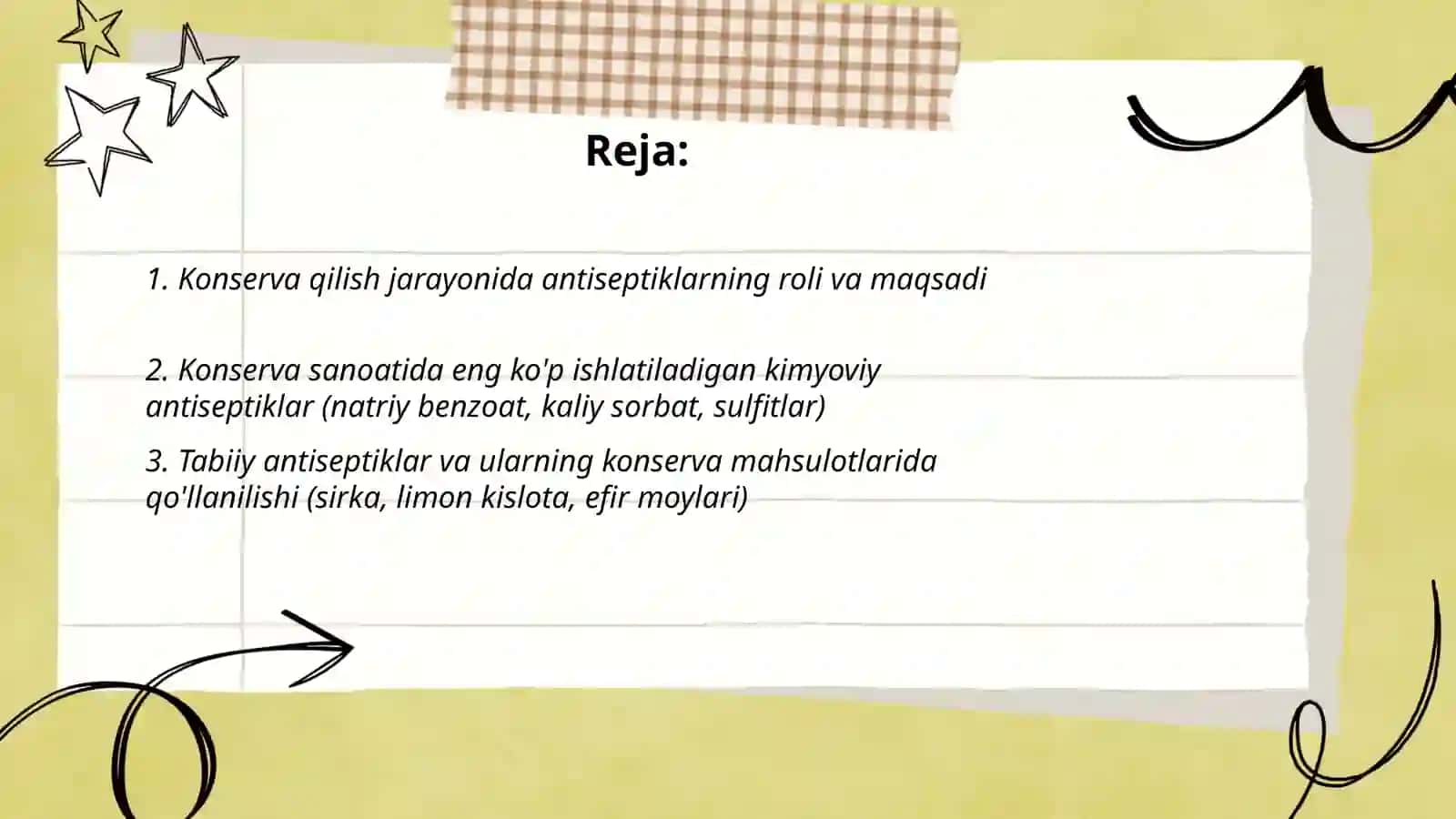Antiseptiklarning oziq ovqat mahsulotlarini konservatsiya qilishda ishlatish 2