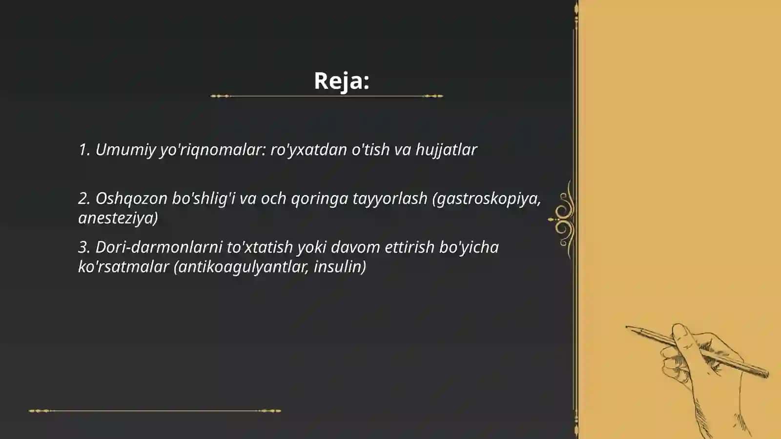 Bemorlarni shifokor kõrigiga va instrumental tekshiruvga tayyorlash 2