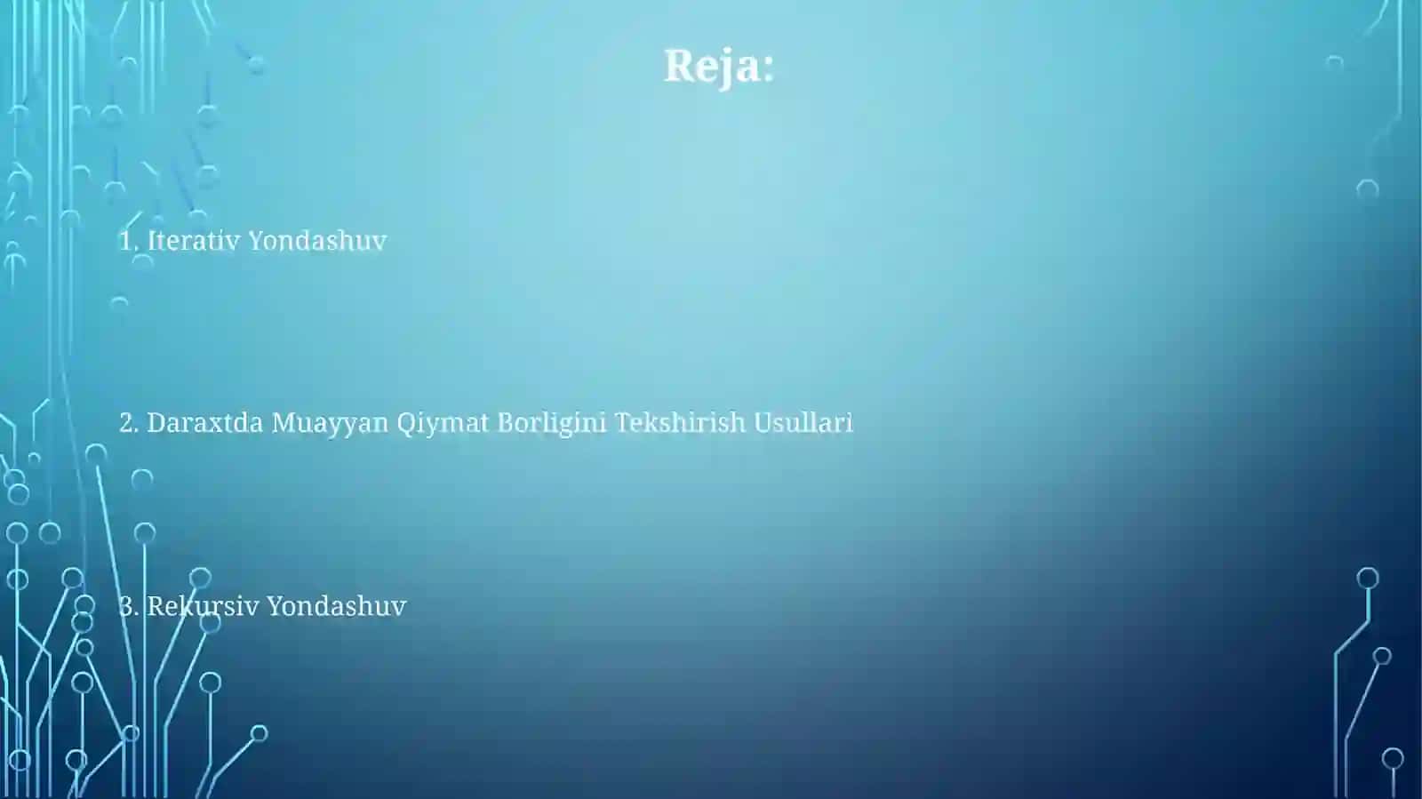 Daraxtdagi ma'lum qiymat borligini tekshirish 2
