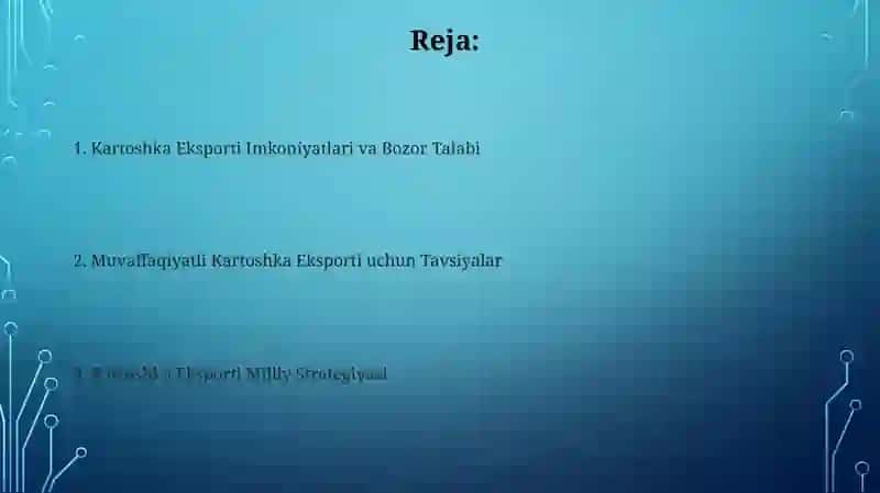Kartoshka Eksporti Strategiyasi 2