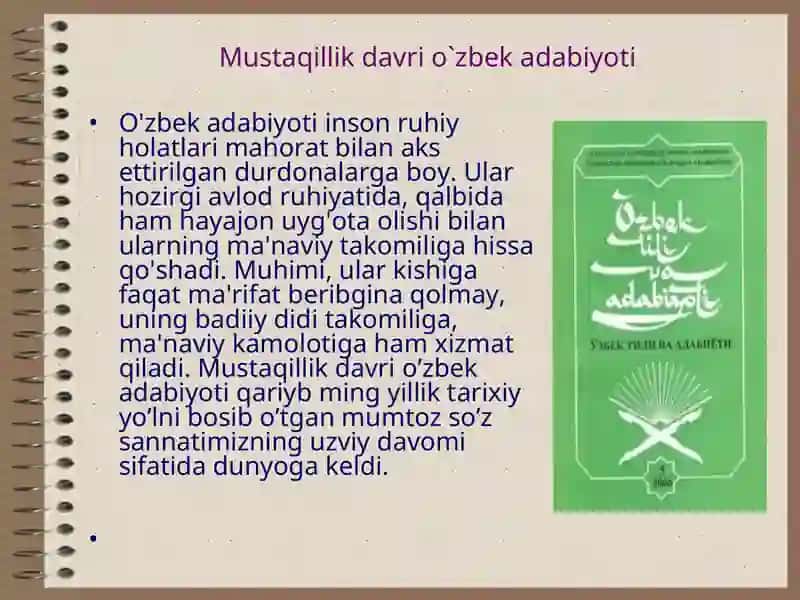 Mustaqillik davri o’zbek adabiyoti 2