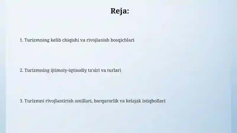 Turizmning vujudga kelishi va rivojlanishi 2